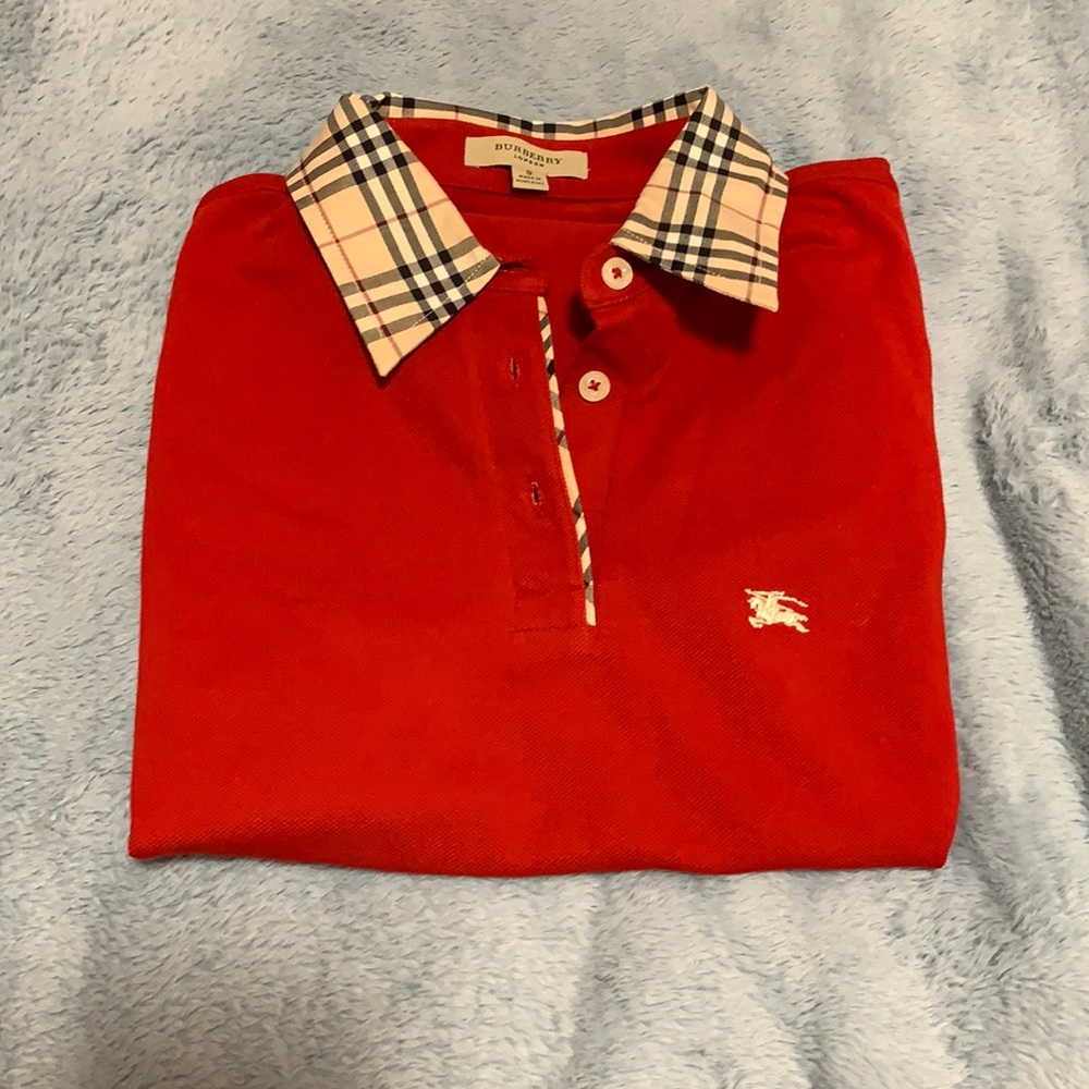 Cherry Red Burberry polo